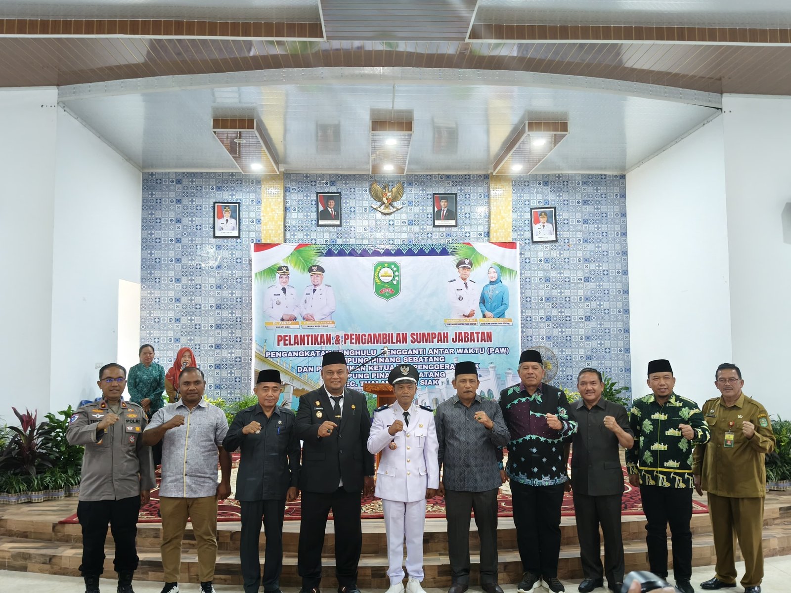 Hadiri Pelantikan PAW Penghulu Pinang Sebatang, Kapolsek Tualang Ajak Bersinergi Wujudkan Kamtibmas